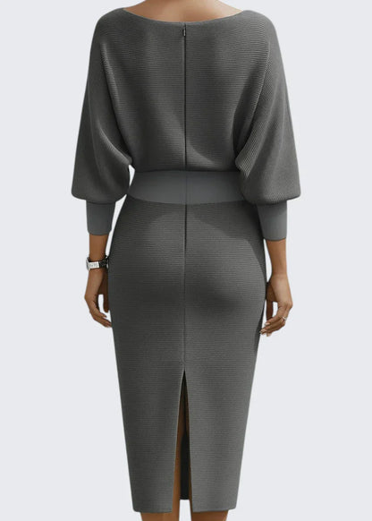 Avery | Cowl Neck Bodycon Midi Dress