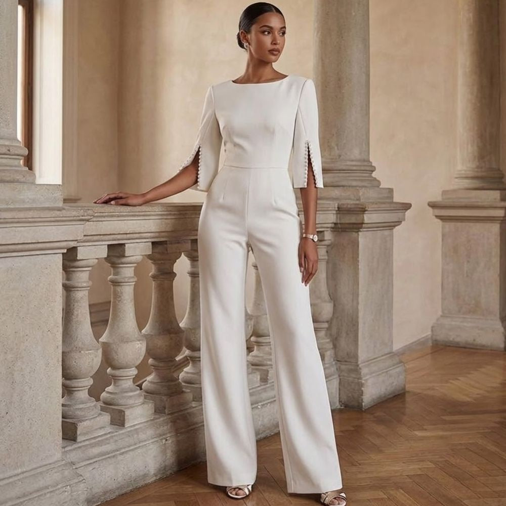 Emma | Boat Neck Wide Leg Party Jumpsuit