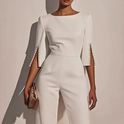 Emma | Boat Neck Wide Leg Party Jumpsuit