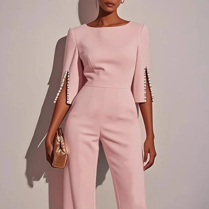 Emma | Boat Neck Wide Leg Party Jumpsuit