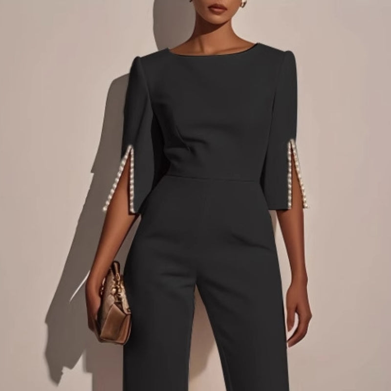 Emma | Boat Neck Wide Leg Party Jumpsuit