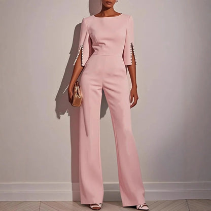 Emma | Boat Neck Wide Leg Party Jumpsuit