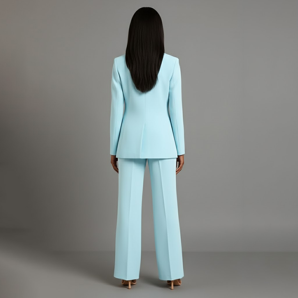 Mary | Long Sleeve V-Neck Two Piece Suit
