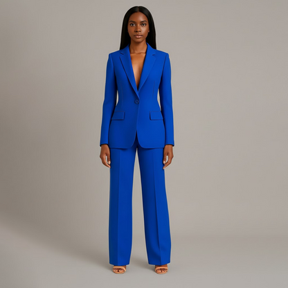 Mary | Long Sleeve V-Neck Two Piece Suit