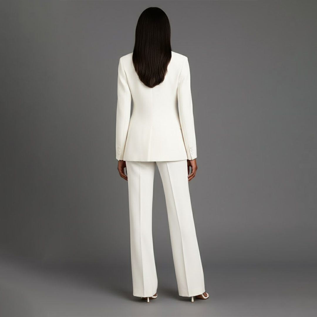 Mary | Long Sleeve V-Neck Two Piece Suit