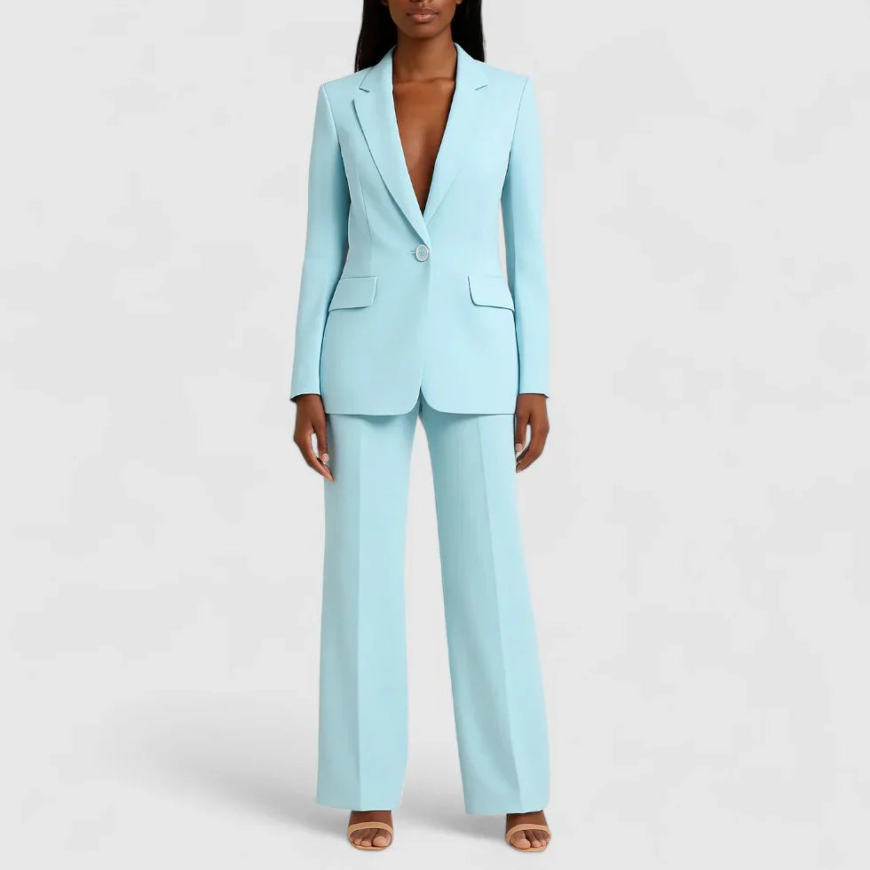 Mary | Long Sleeve V-Neck Two Piece Suit