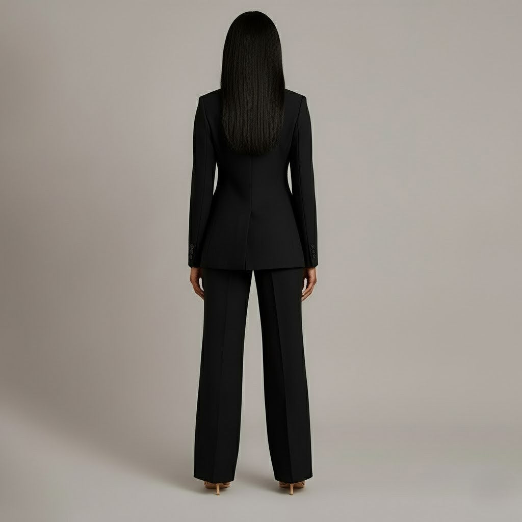 Mary | Long Sleeve V-Neck Two Piece Suit