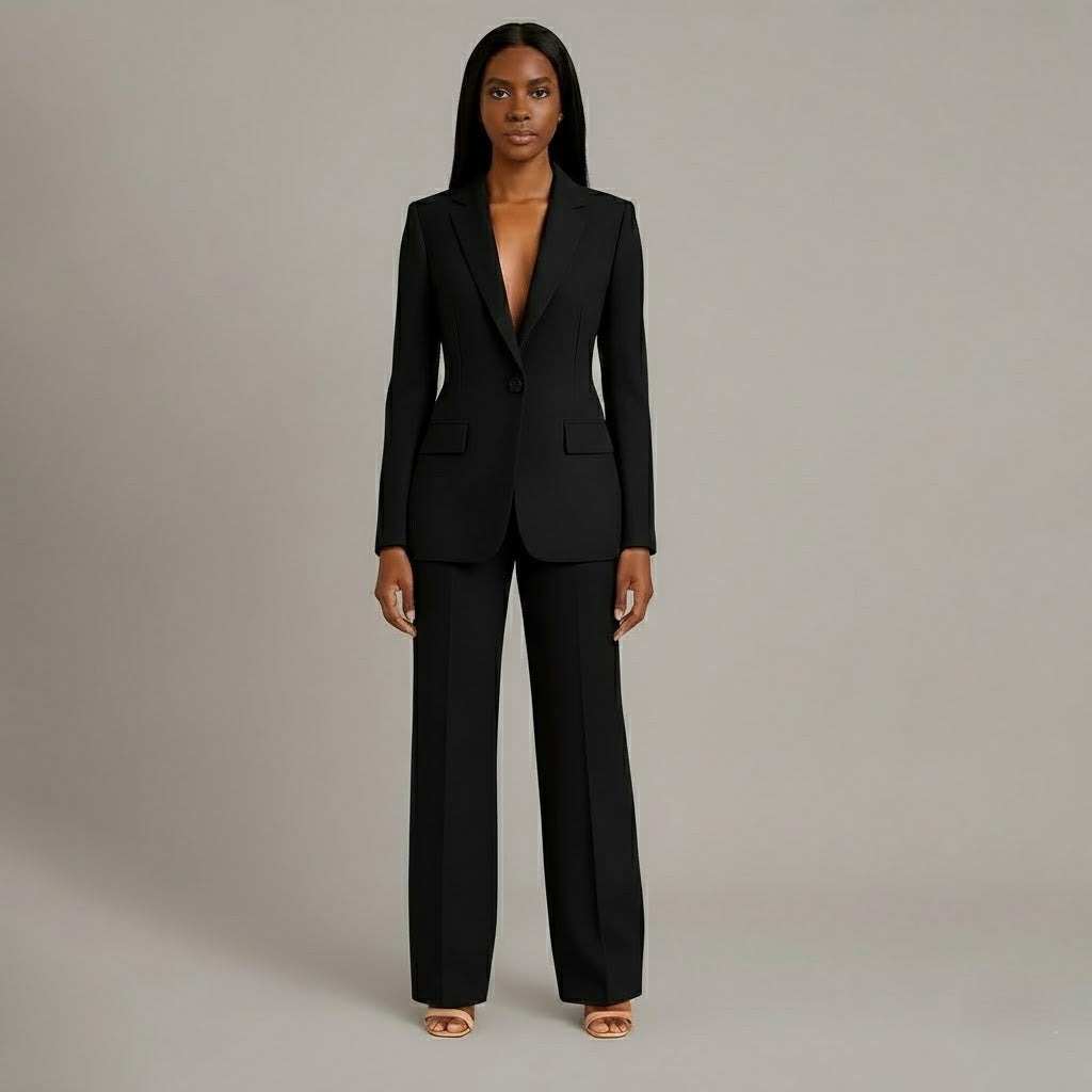 Mary | Long Sleeve V-Neck Two Piece Suit