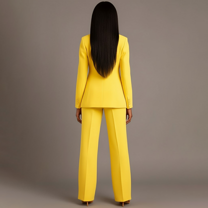 Mary | Long Sleeve V-Neck Two Piece Suit