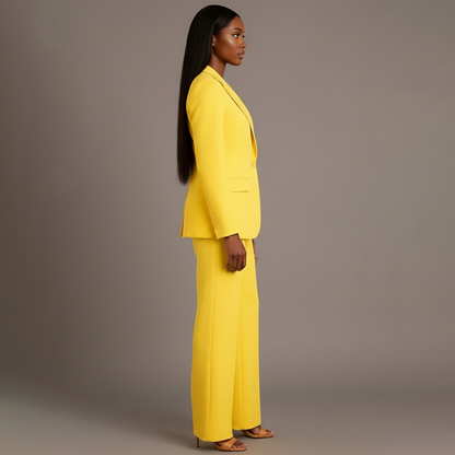 Mary | Long Sleeve V-Neck Two Piece Suit